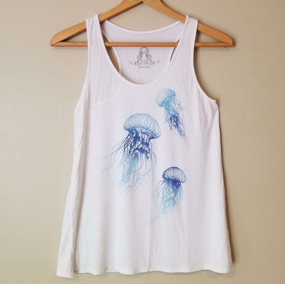 Jellyfish print racerback tank top